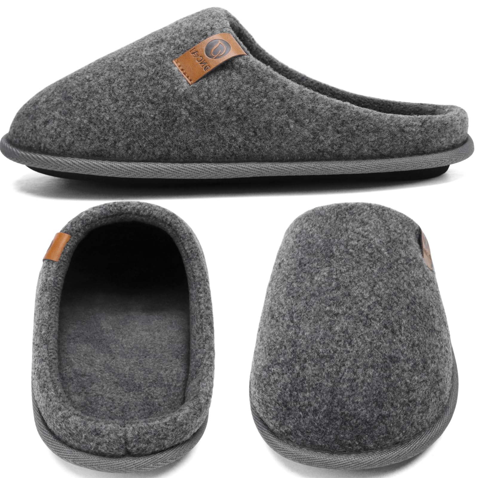 ONCAI Pantofole da Uomo Invernali, Comoda Memory Foam Calde Scarpe da Casa in Lana Con Suola Antiscivolo Taglia 40-49 EU