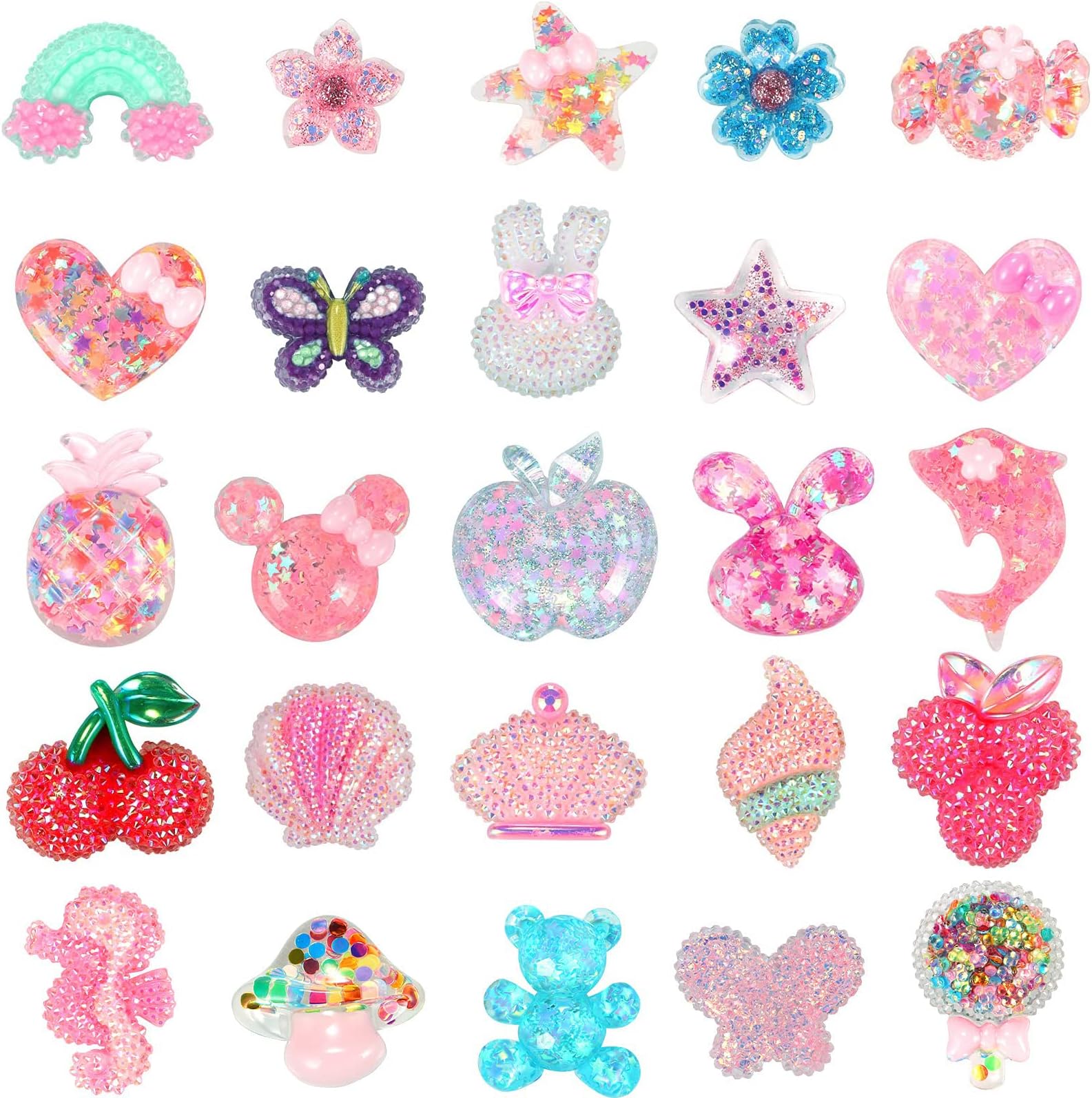 25 PCS Cute Shoes Charms for Kids Charms for Girls Women Birthday Gifts, Resin, No Gemstone