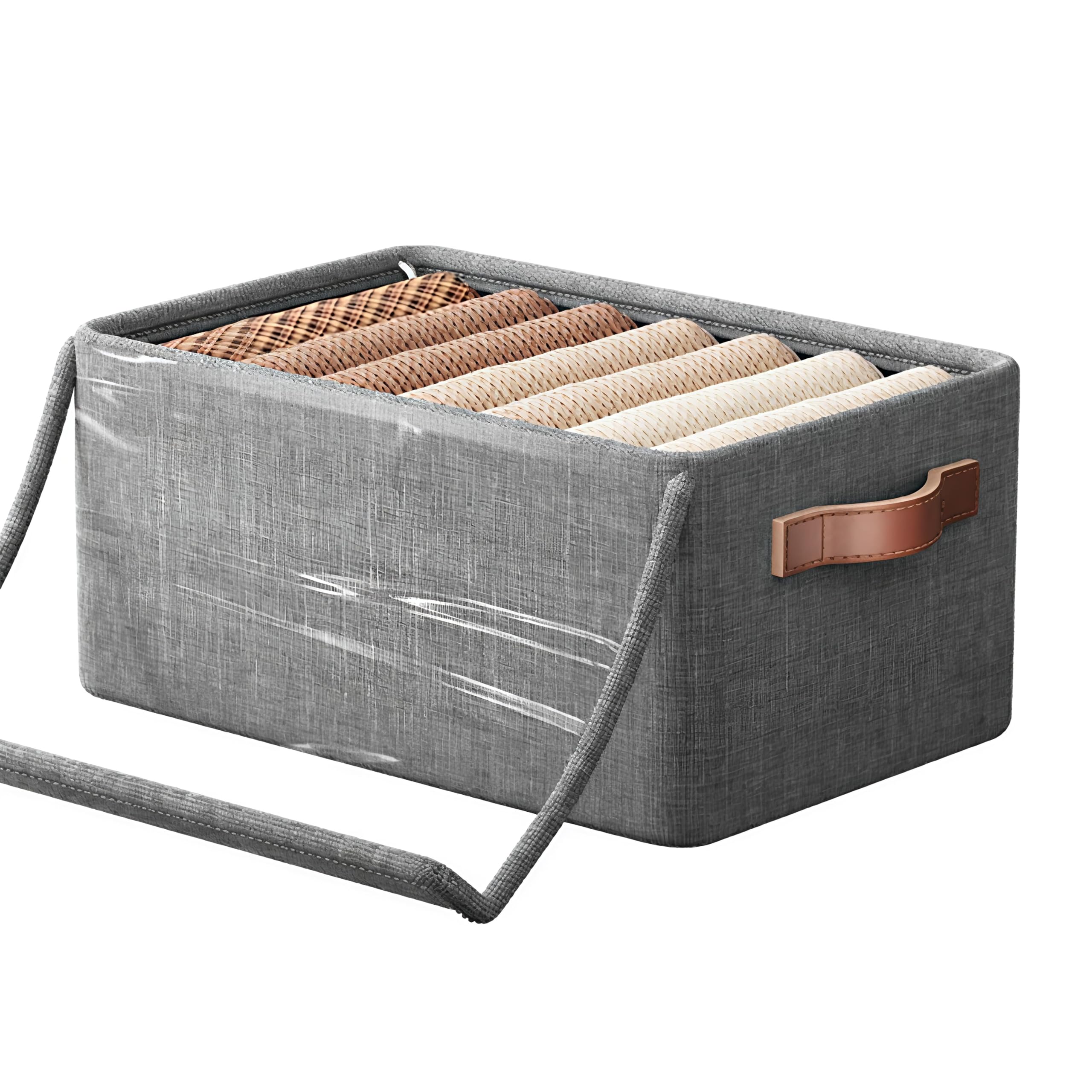 Lazer Foldable Storage Bins for Clothes & Accessories, Pack of 2 3
