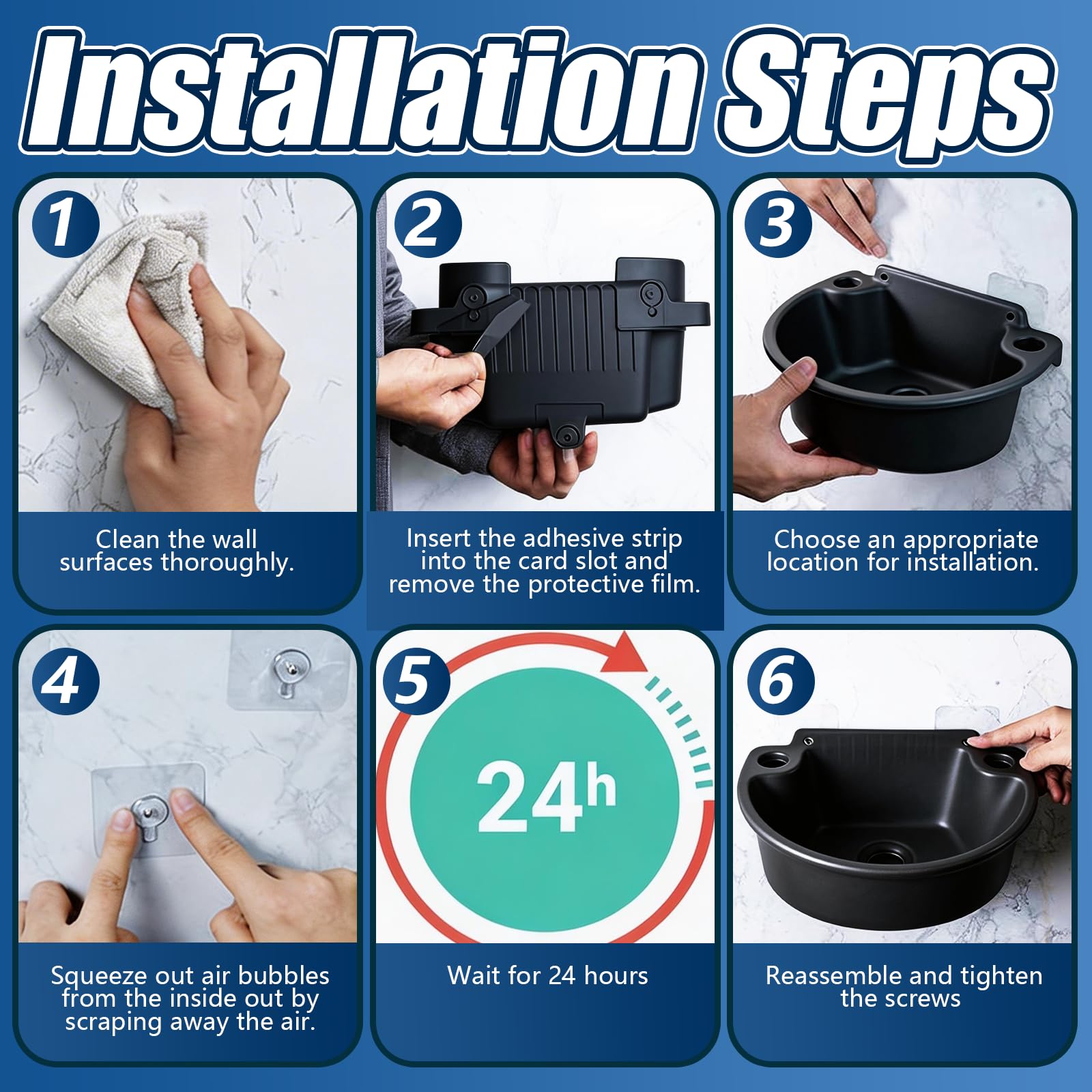 Lavabo da Parete in Plastica con Rubinetto Miscelatore, Set Completo con Tubi di Scarico e Alimentazione Lavandino Compatto per Bagno Giardino e Campeggio (Grigio)