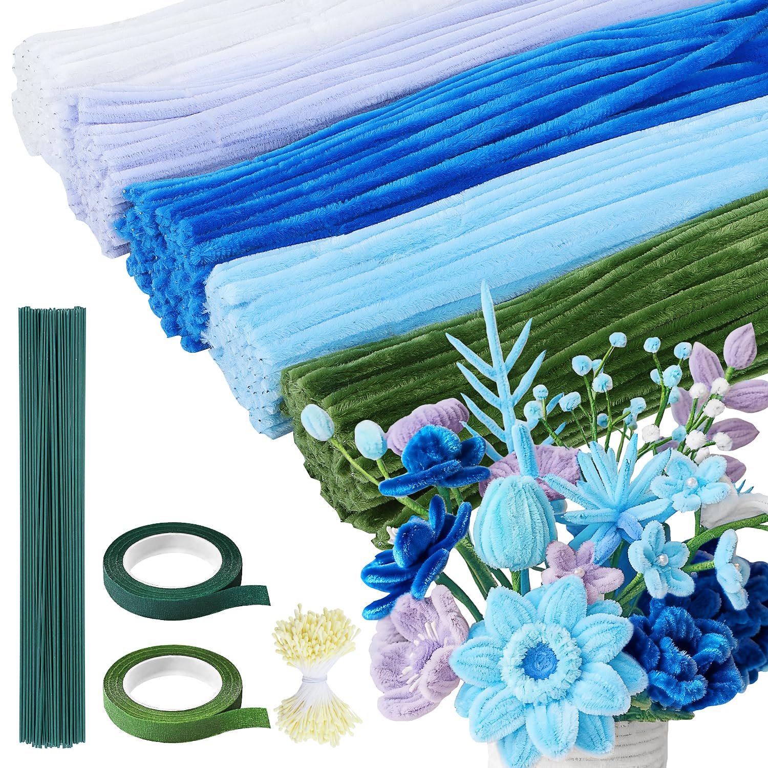 Fil Chenille 500PCS Cure Pipe Jaune Chenille Loisir Creatif 5