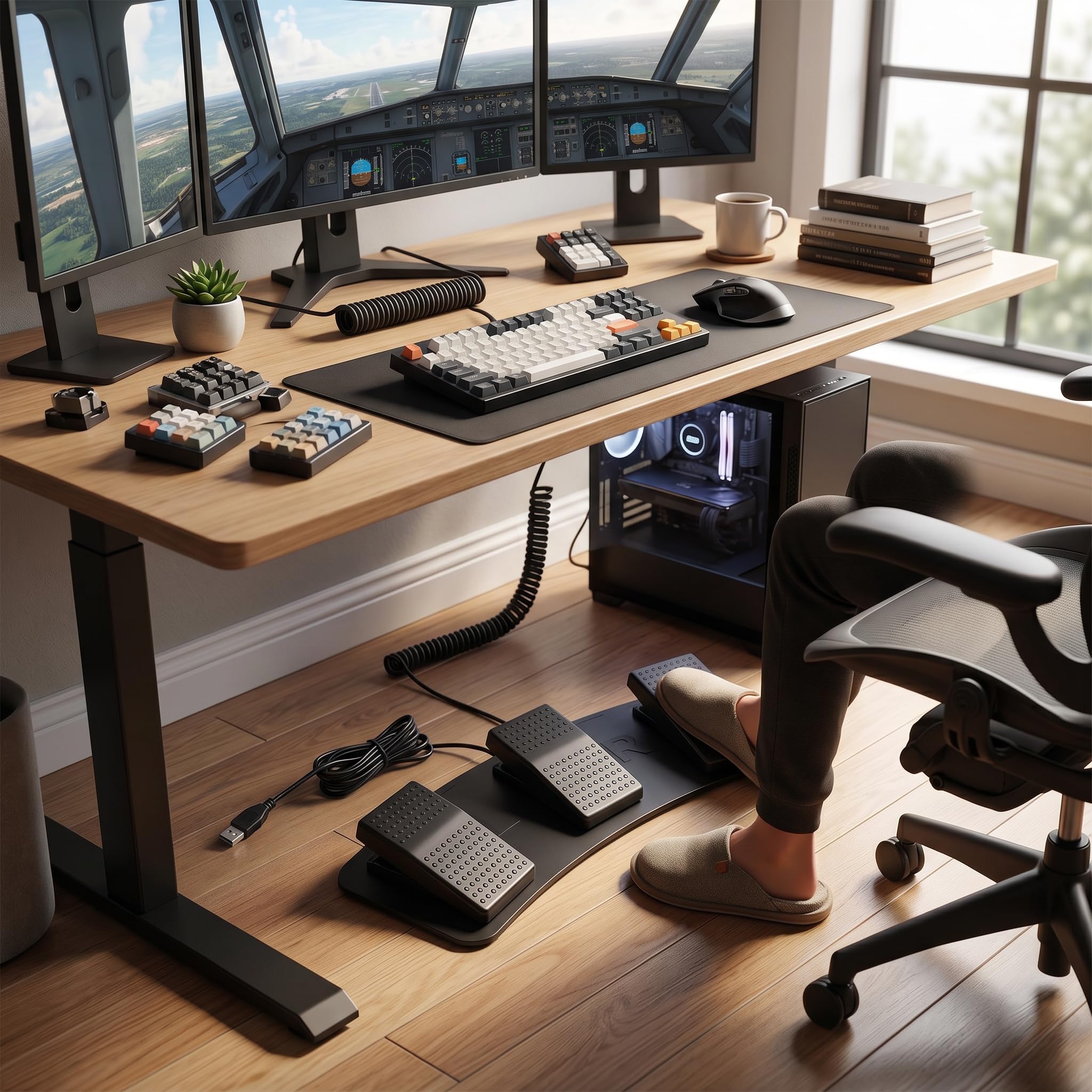Yosoo Gear USB Dreifach-Fuß Schalter Pedal PC Dreifach-Fuß Schalter Programmier Bares Computer-Fußschalter-Pedal, Foot Pedal pc, Foot Pedal