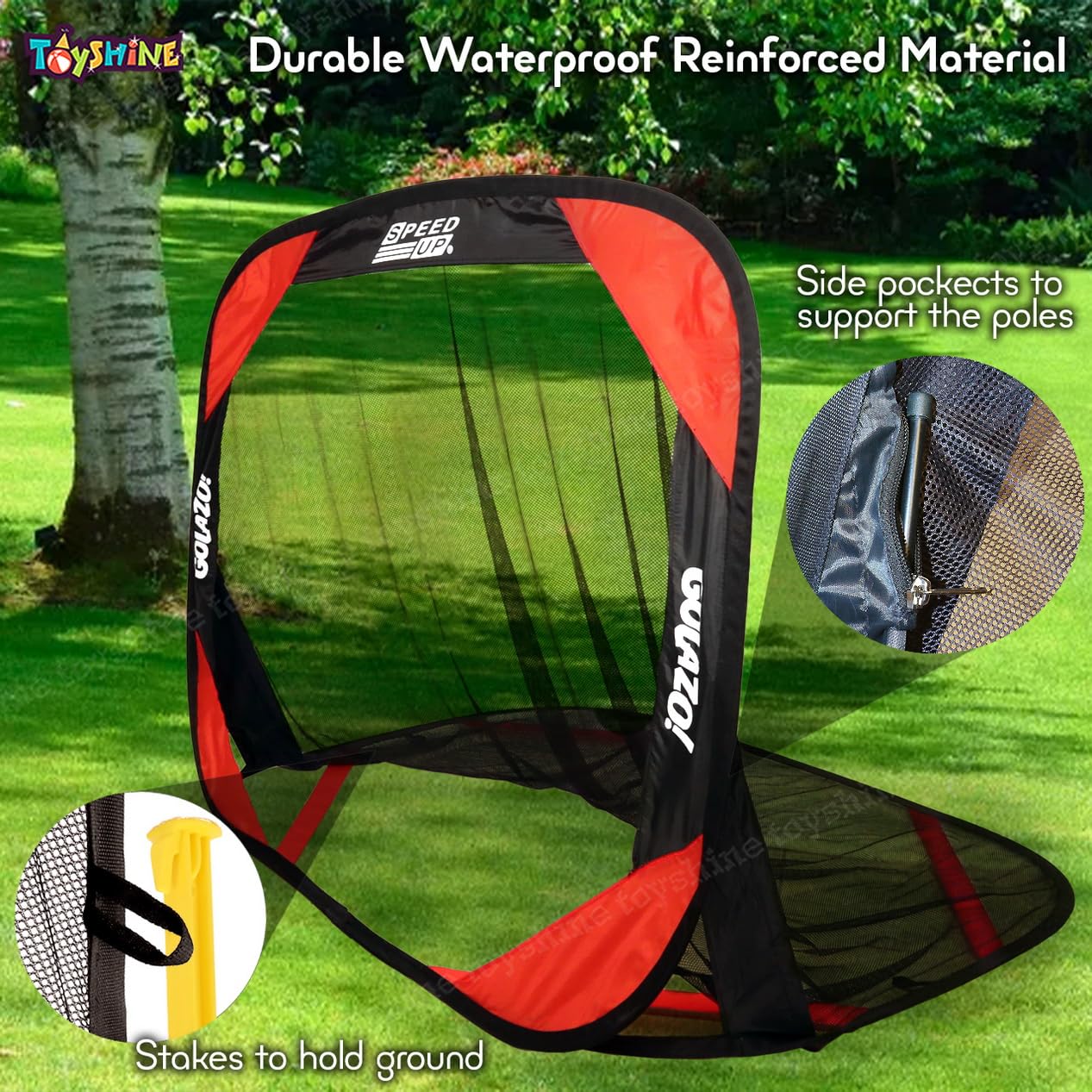Toyshine Speed-up 102 cm x 76cm Children Training Portable Folding Football Soccer net for Indoor Outdoor Garden Ground Park Play 2