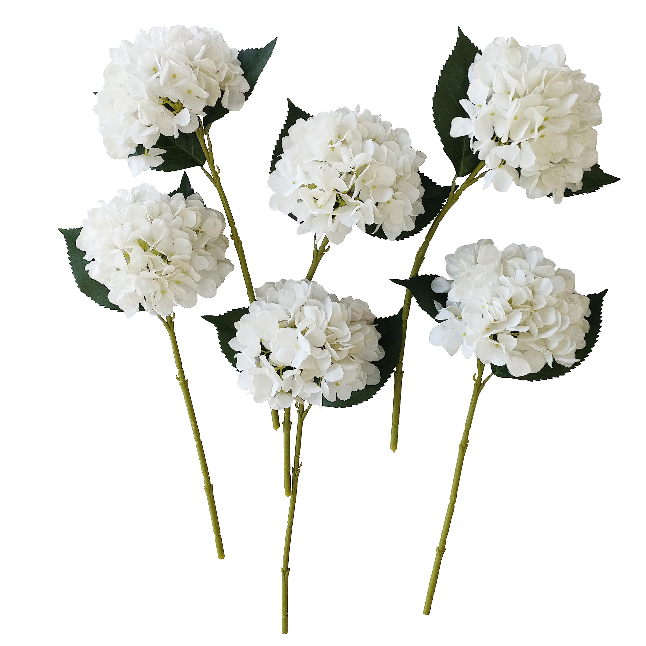 ARTIFIPLANT Ivory Hydrangea Artificial Flowers,6 Pcs Faux Hydrangea Flowers,Artificial Hydrangeas Flowers with Stems,Fake Hydrangeas,Silk Hydrangeas Flowers with Stems for Home Decor (6, Ivory)