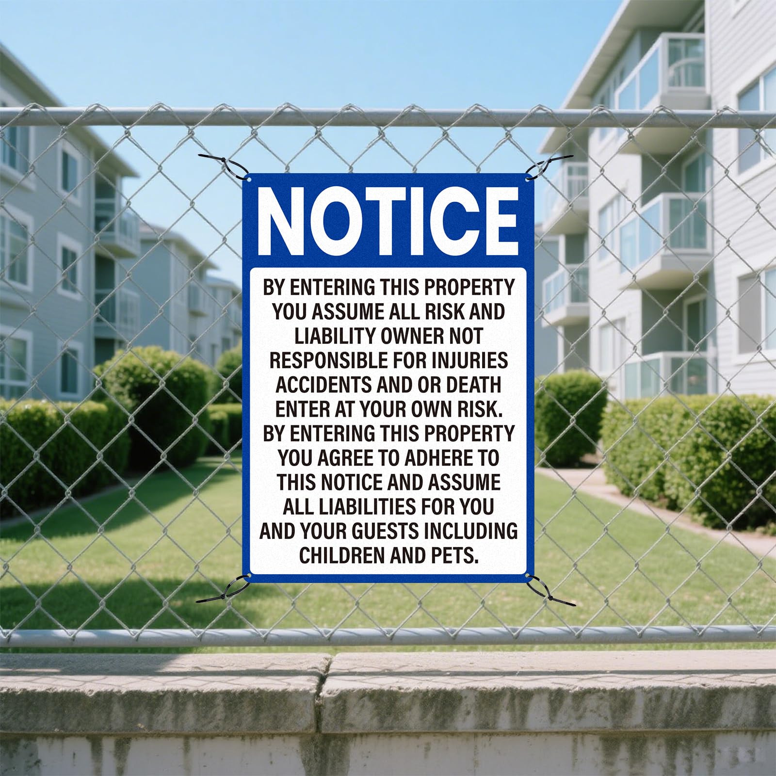 2 Pack Not Responsible for Accidents or Injuries Sign 10"×14" Blue — Amazon image 4