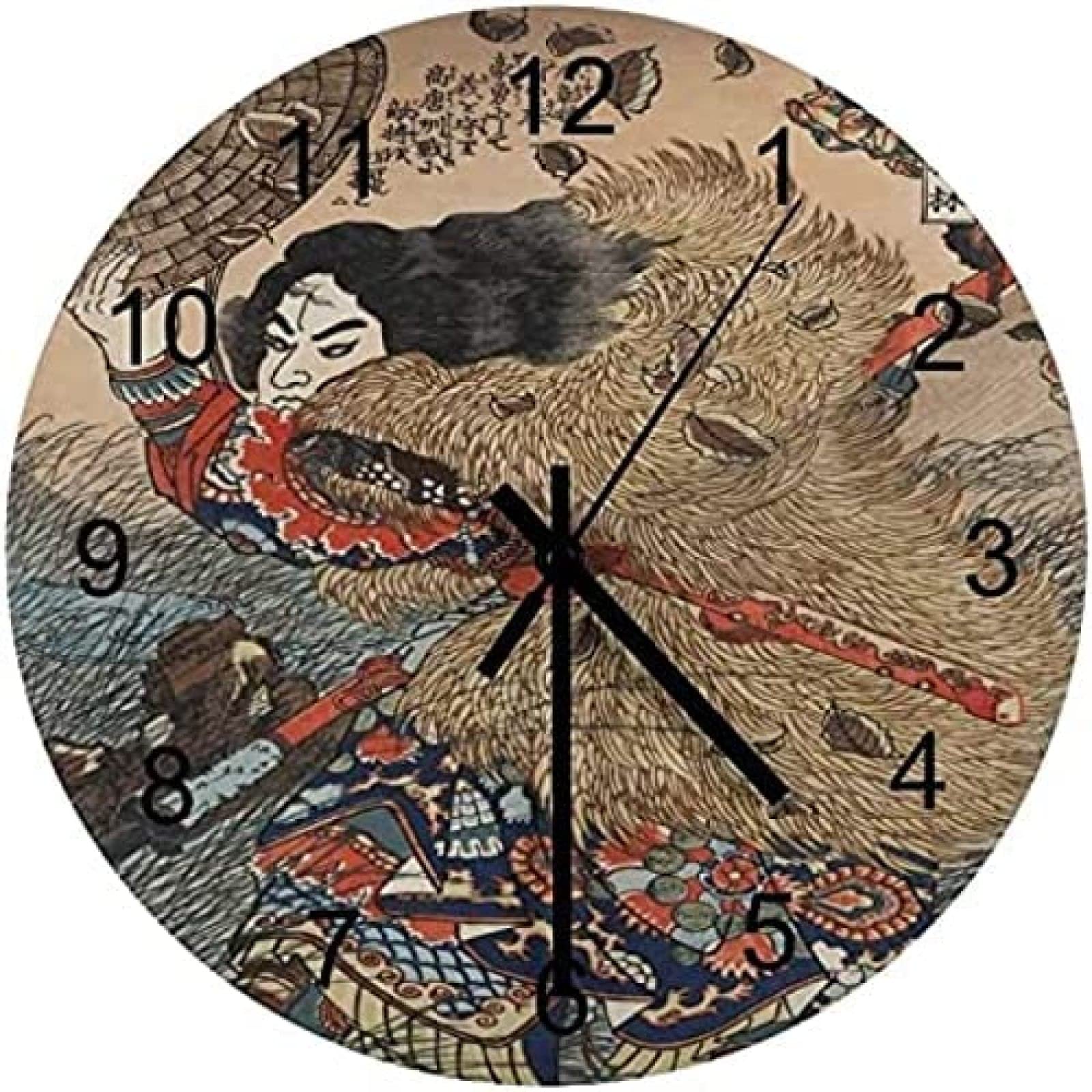 Wall Clocks Japanese Vintage Chinese Samurai Clock Frameless Without Lid DIY Silent Non Ticking Wall Clock For Kitchen Living Room Bedroom Home Artwork Clock Gift