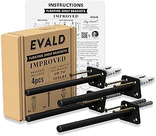 EVALD Hidden Floating Shelf Bracket | 6-Inch Heavy Duty Blind Shelf Supp...