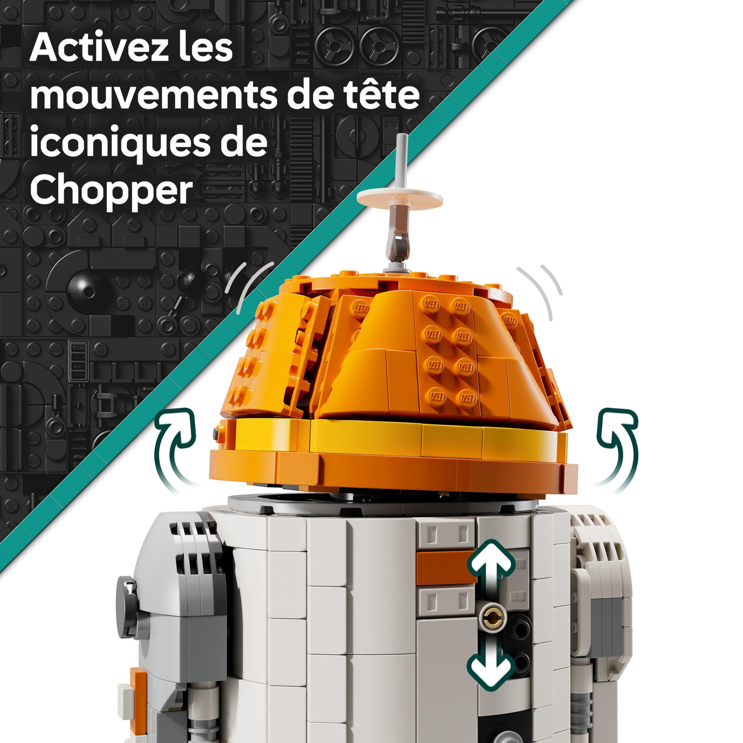 LEGO Star Wars : Ahsoka Le Droïde Astromécano Chopper (C1-10P) Jeu De Construction 10 Ans - Figurine avec Tête Pivotante, Bras Détachables & Roue Centrale - Cadeau Garçon, Fille & Fan De La Saga 75416