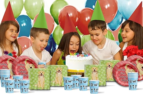 Miniatura 7 de Golden Retriever - Juego de suministros para fiesta de cumpleaños platos servilletas vasos vajilla para 16