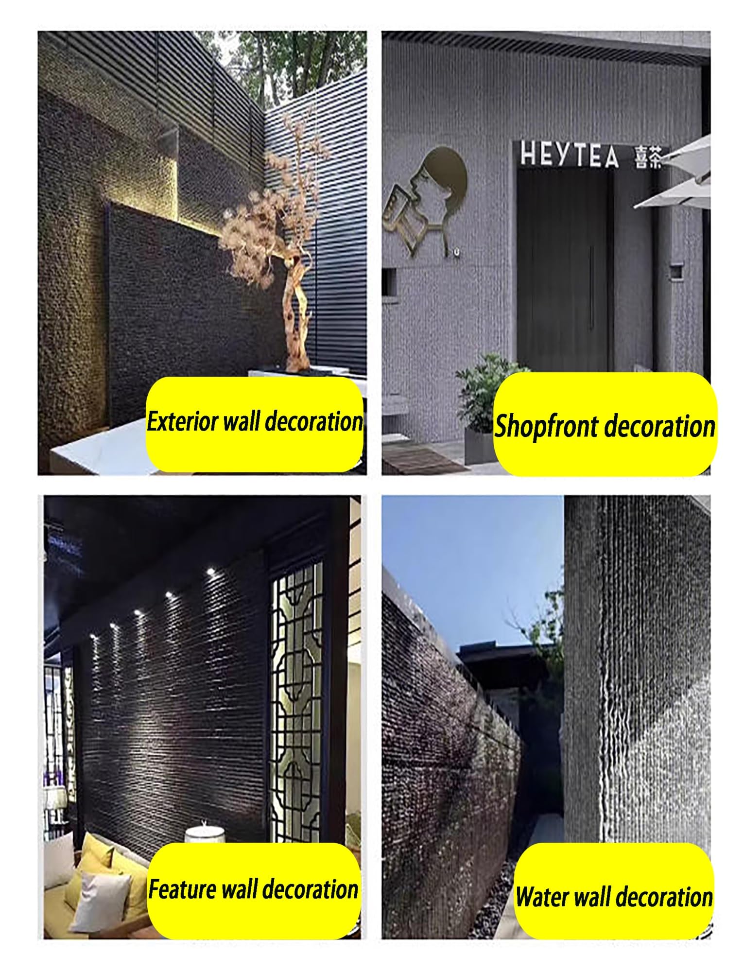 Panel de revestimiento de piedra cultivada de PU: imitación ligera de piedra apilada con textura de cascada, for for la decoración de paredes en hogares y comercios.(Light Cement Gray,4-pack)
