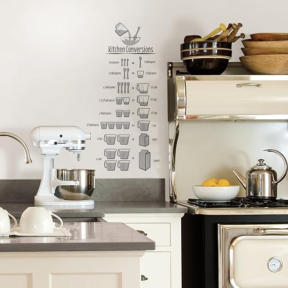 WallPops DWPQ2939 Kitchen Conversions Wall Quote, Black