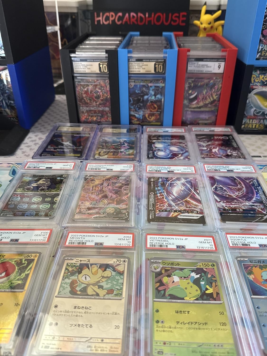 Graded Trading Card Collection PSA Certified Pokemon and TCG Cards in Protective Cases