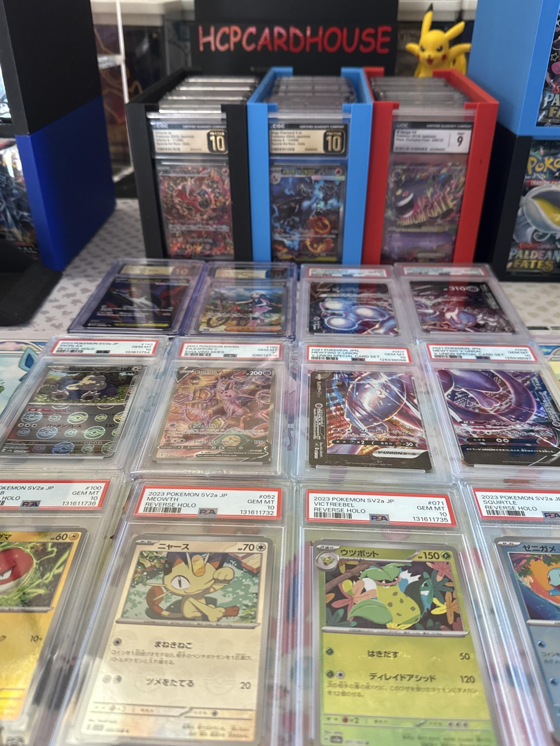Graded Trading Card Collection PSA Certified Pokemon and TCG Cards in Protective Cases