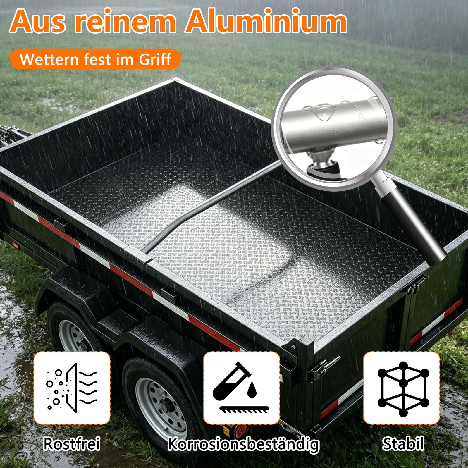 3 x uchwyt na plandekę do przyczep, uchwyt płaski, aluminium, lekki i wytrzymały, ze śrubą pokrętła, regulacja długości (100-145 cm), nadaje się do różnych modeli pojazdów