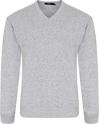 Inspire Me Mens V-Neck Stylish Jumper Basic Designed Long Sleeve Sweater V-Neck Collar Formal Casual Office Top Regular Fit