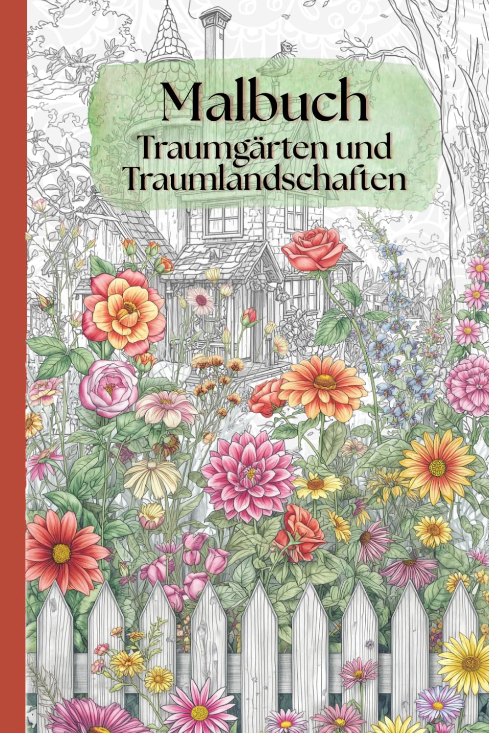 Malbuch Traumgärten und Traumlandschaften: Ein liebevoll gestaltetes Malbuch voller verträumter Gärten und fantasievoller Landschaften, das zum Entspannen, träumen und kreativen Ausmalen einläd.