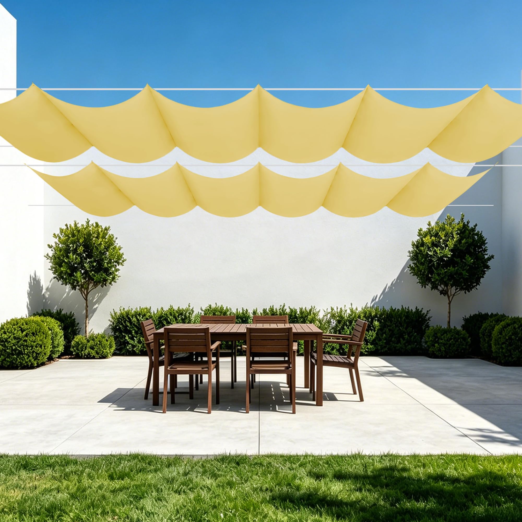 Toile imperméable rétractable 100x350 pour voile d'ombrage de jardin et de terrasse