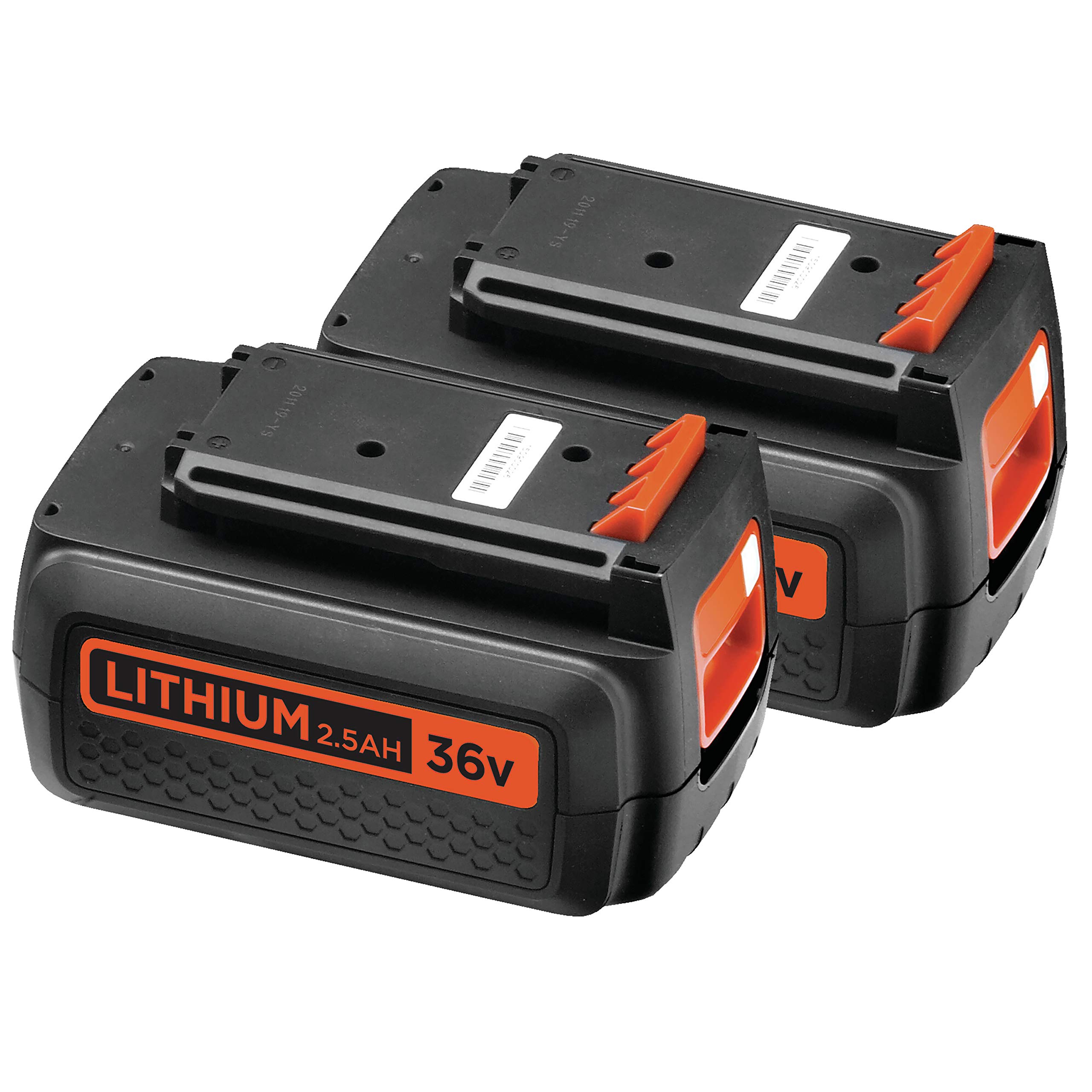 BLACK+DECKER CLM3825L2-QW - Cortacésped inalámbrico (6 Alturas Regulables 20, 30, 40, 50, 60 y 70 mm, 2 baterías, 36 V, Naranja, 38 cm)