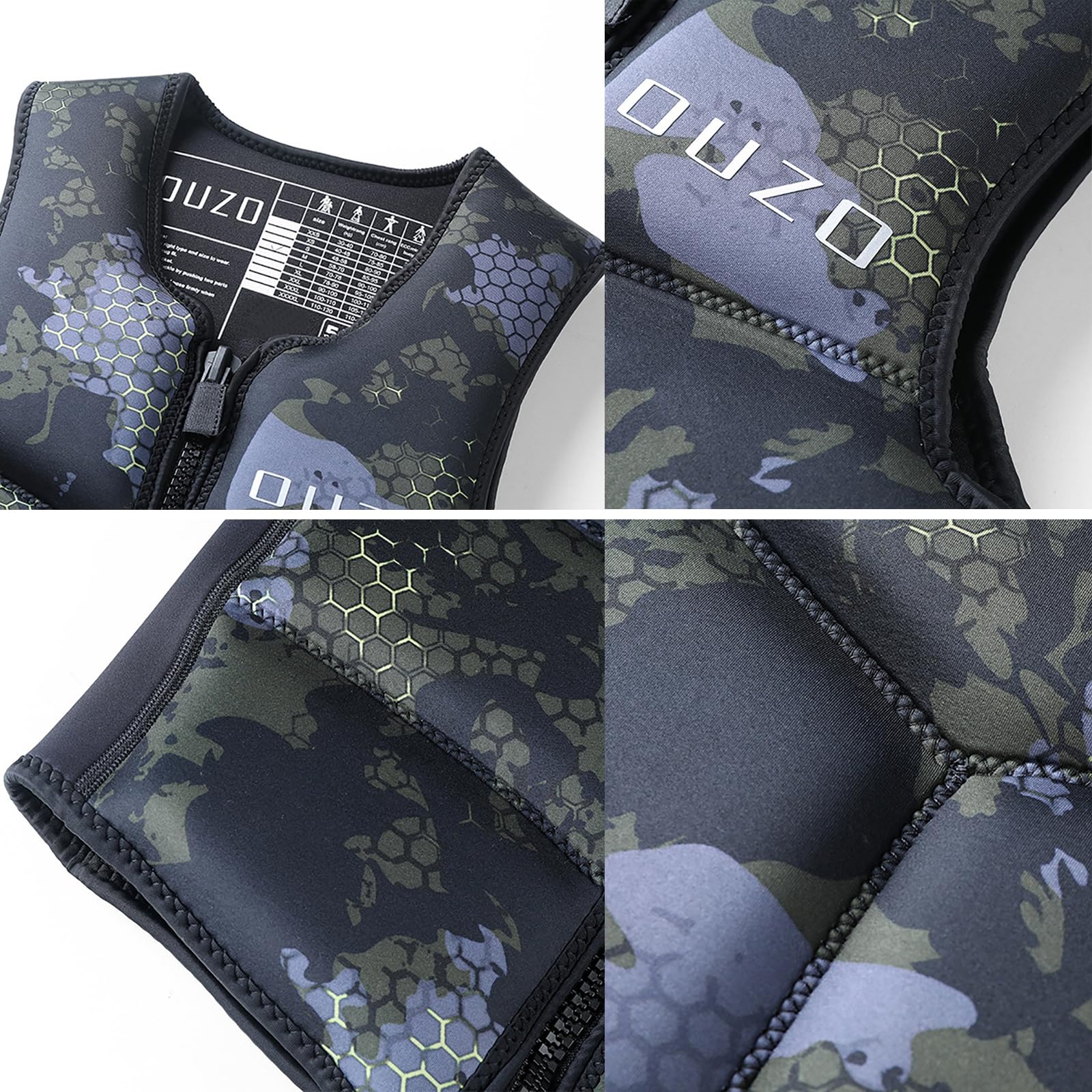 Gilet d'Impact Homme Néoprène Wakesurf Skimboard Sports Nautiques