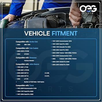 OEG Parts New Starter Compatible with John Deere Toro CUB Cadet Briggs Steel Gear 16 18 HP 691564, M143512, 693469, 808106, 844717, 0C2881, 72881, C2881, C2881A, SBS0028, 41022019