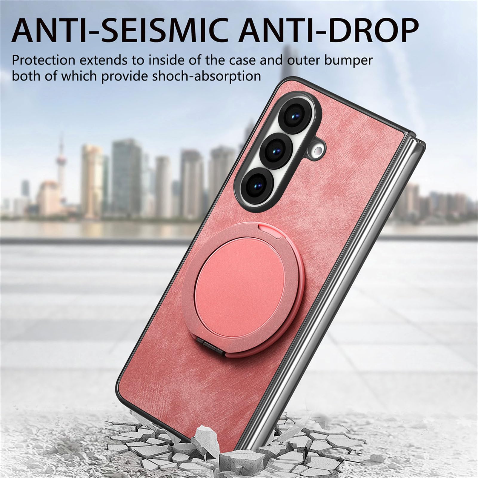 Custodia Pelle Per Samsung Galaxy Z Fold 8 Ultra, Stand Anello Magnetico