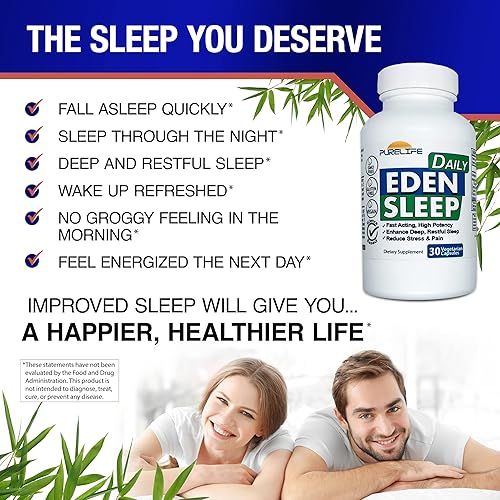 Miniatura 5 de Eden Daily Sleep Nueva fórmula libre de GABA  Duerme más rápido, relaja tus músculos, promueve un sueño profundo y reparador (30 cápsulas veganas)