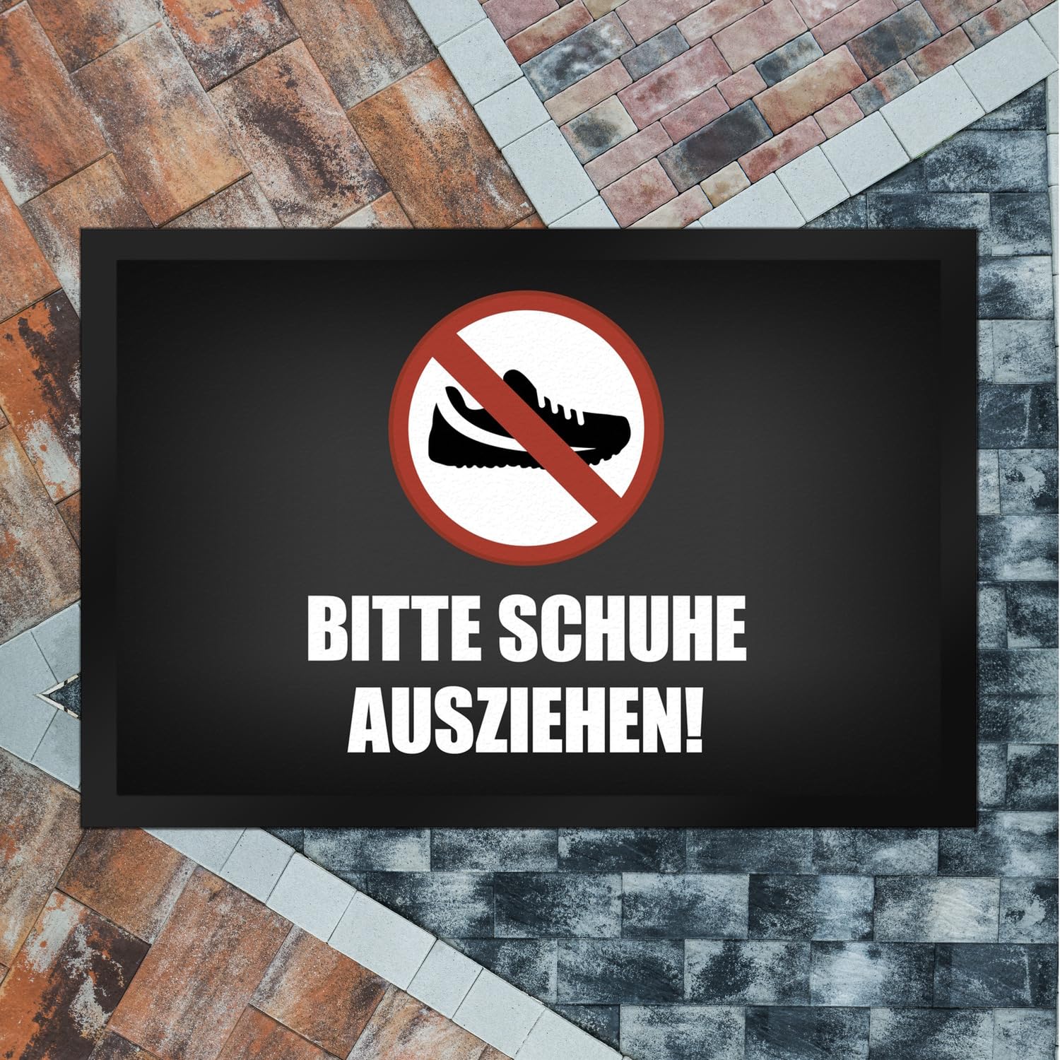 trendaffe - Bitte Schuhe ausziehen Fußmatte XXL mit Verbot Motiv