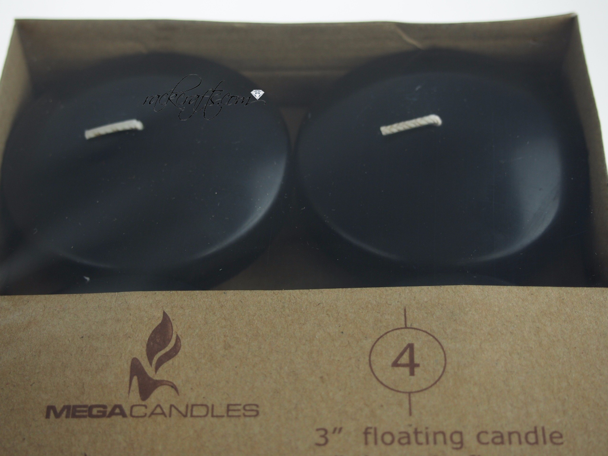 rackcrafts.com Floating Candle Circle Discs Wheel Lake Pond Ocean Vase Black Lavender Pink Red Ivory White (3" - Black)