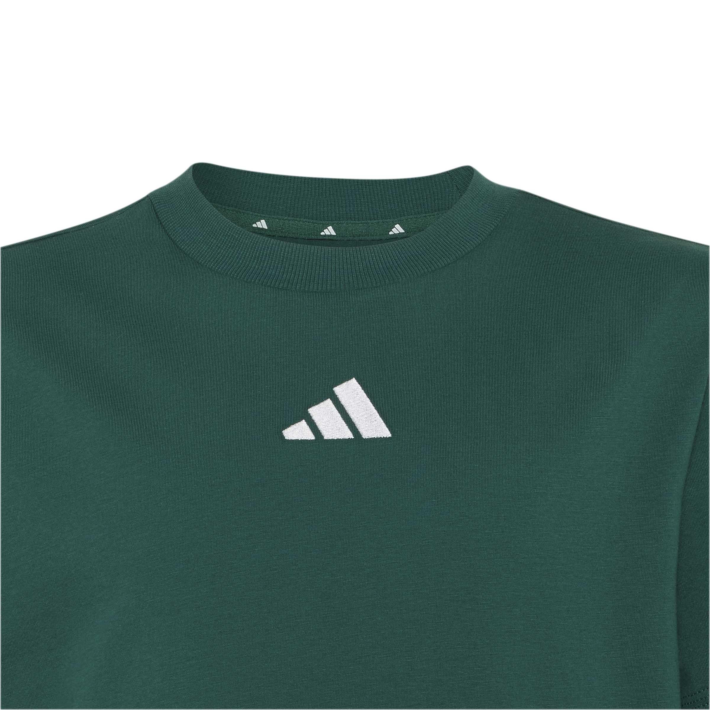 adidas Uniseks - dzieci Essentials 3 Stripes Shirt, collegiate green/white, 7-8 Years