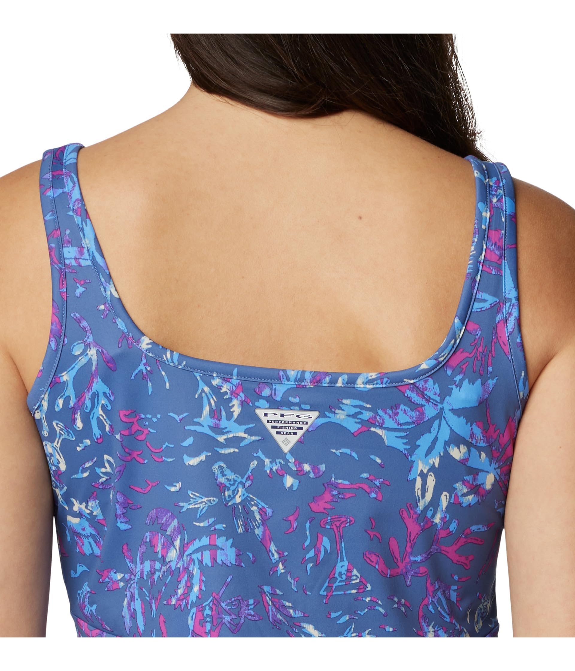 Columbia PFG Freezer III Dress Vestido, Bluebell Kona Kraze, M Mujeres