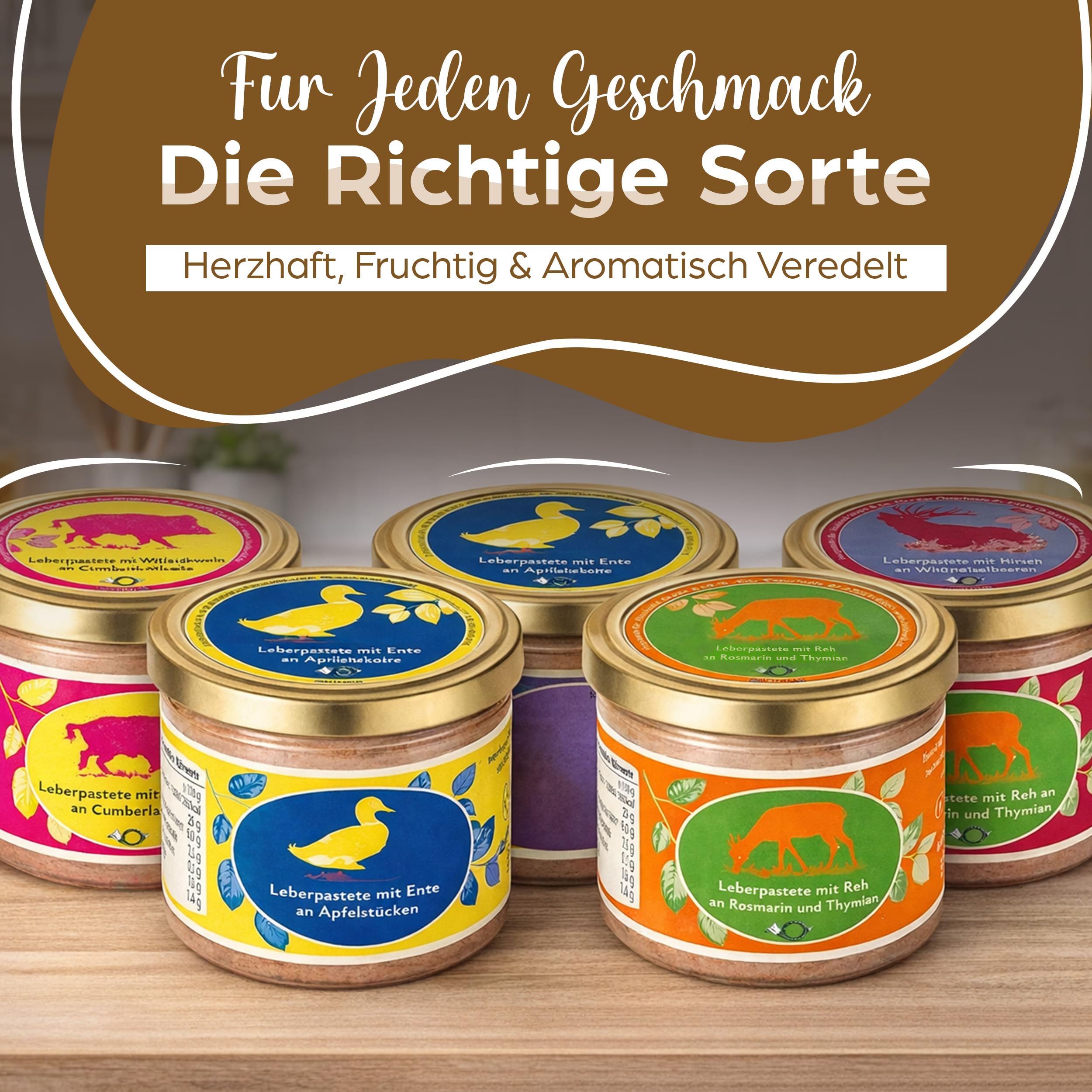 Mix Tray Hubertuswild Leberpastete alle Sorten