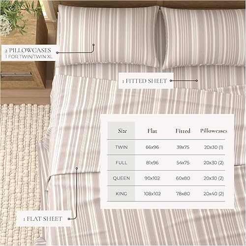 Miniatura 4 de Great Bay Home - Juego de sábanas, tamaño individual, 3 piezas, microfibra, diseño costero, resistente a arrugas, cómodo, para todas las estaciones,