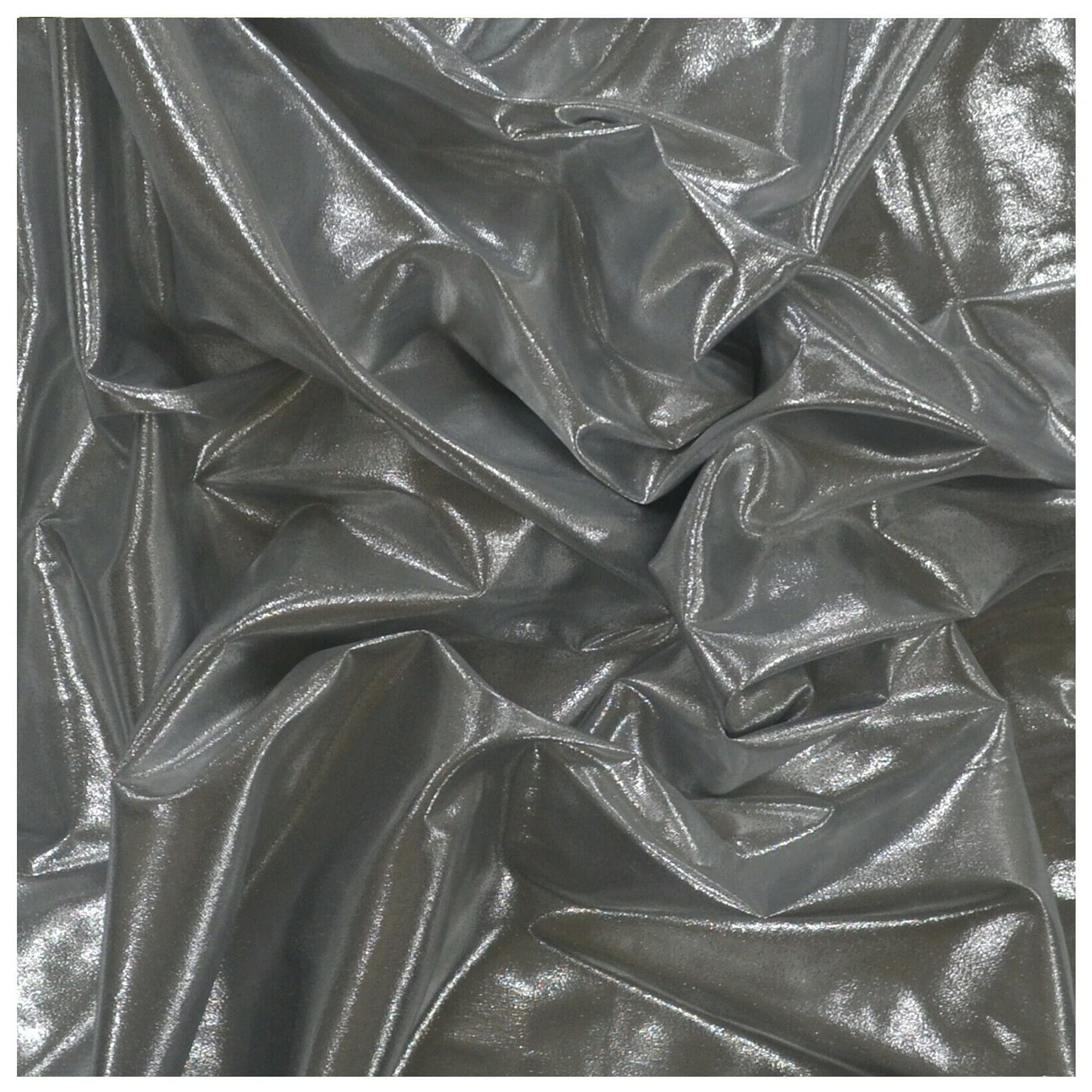 Fabrics King Online Silver Metallic Emperor Foil Non Stretch Decoration Fabric Shiny Material For Fancy Dress, Costume, Decoration & Crafting L 53’’- 135Cms Wide | Sold By The Metre (, 1 Metre)