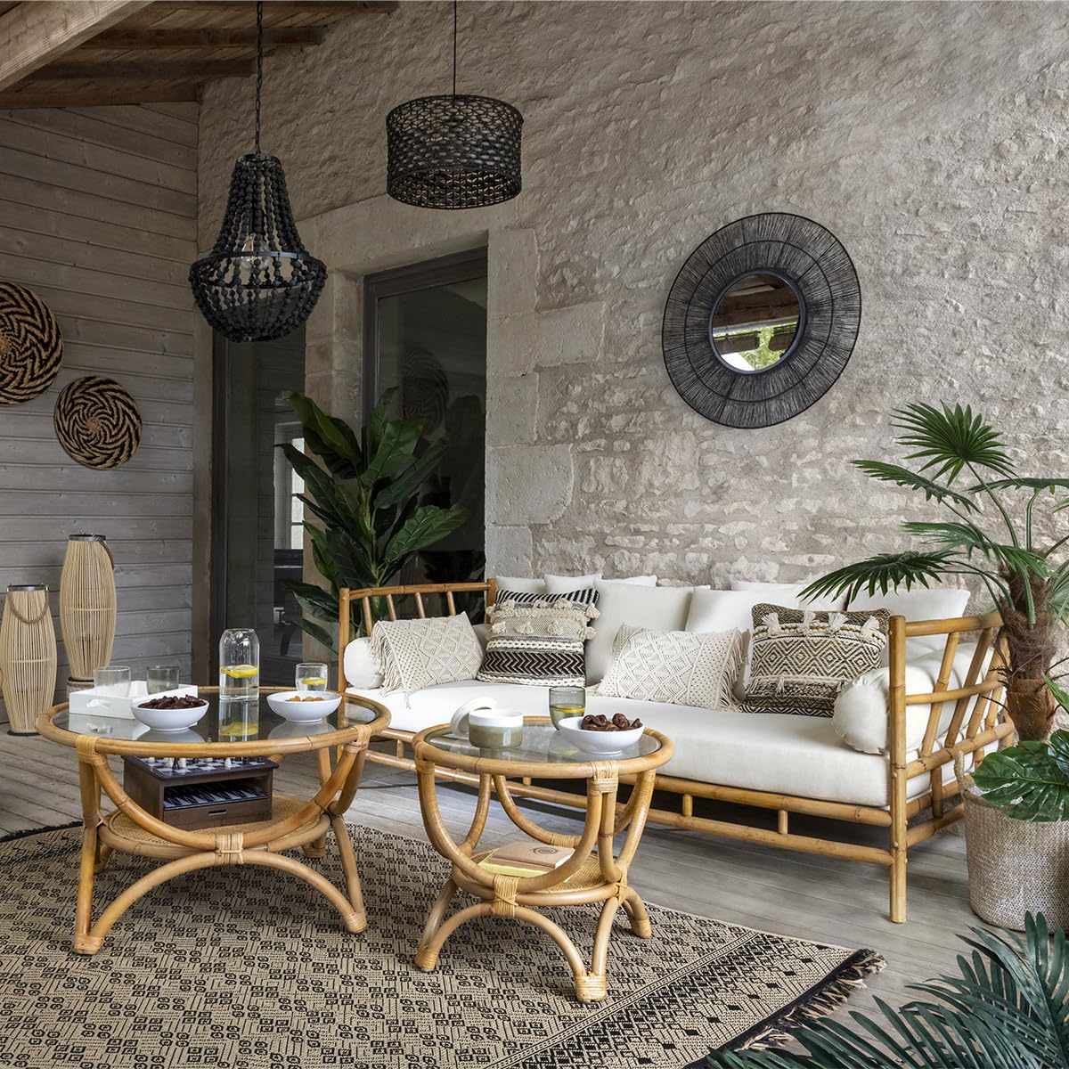 ATMOSPHERA CREATEUR D'INTERIEUR - Tavolino farah in rattan d59cm