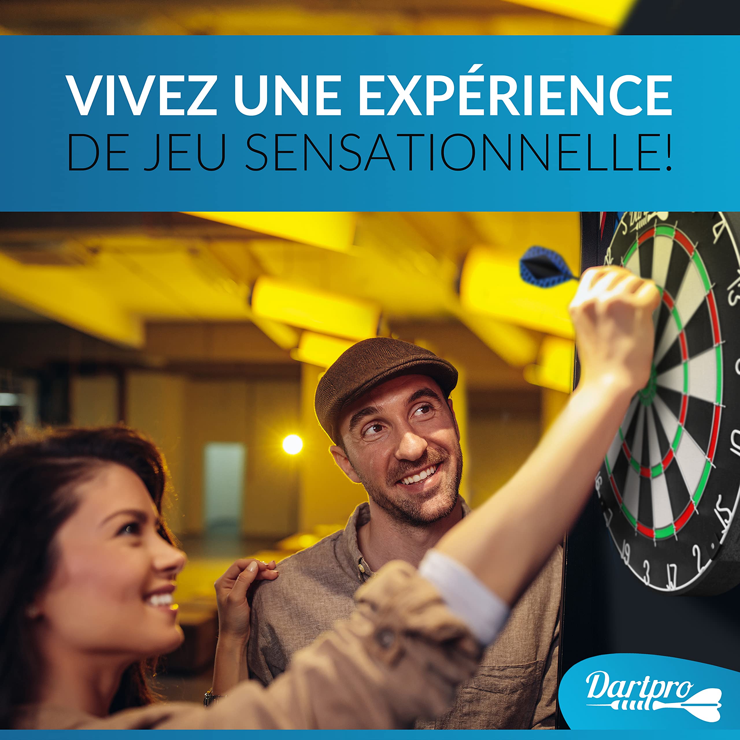 DartPro Jeu de fléchettes - Professionnel en sisal autorégénérant avec fils extra fins
