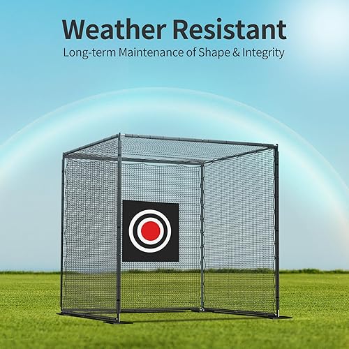 Miniatura 6 de SHANTRA Red de golf sin marco, red de jaula de bateo de golf de 10 x 10 x 10 pies, red de golf con 4 mosquetones y 4 cuerdas de amarre, red de