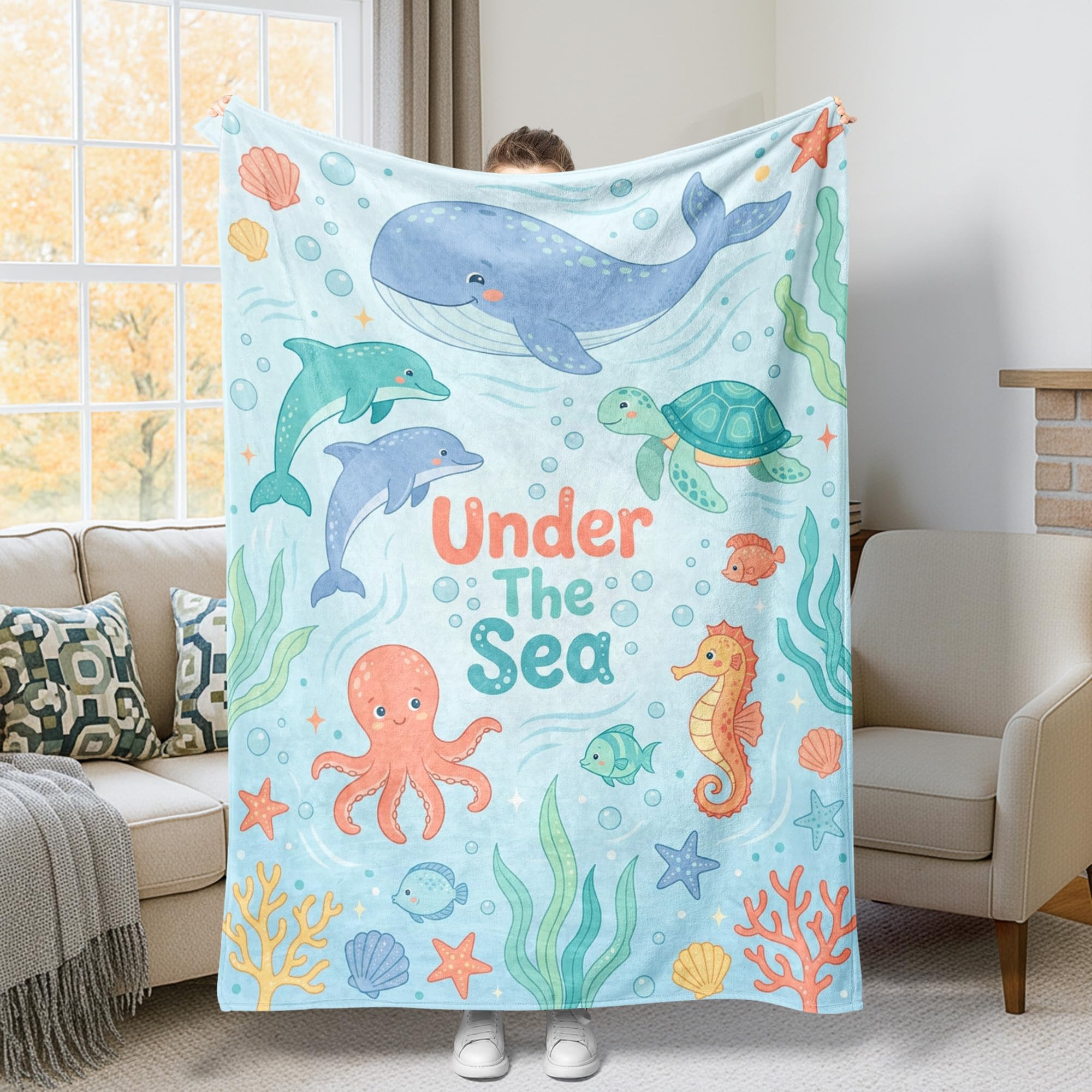 Couverture sous-marine flanelle pour cocooning au bureau ou sur la chaise