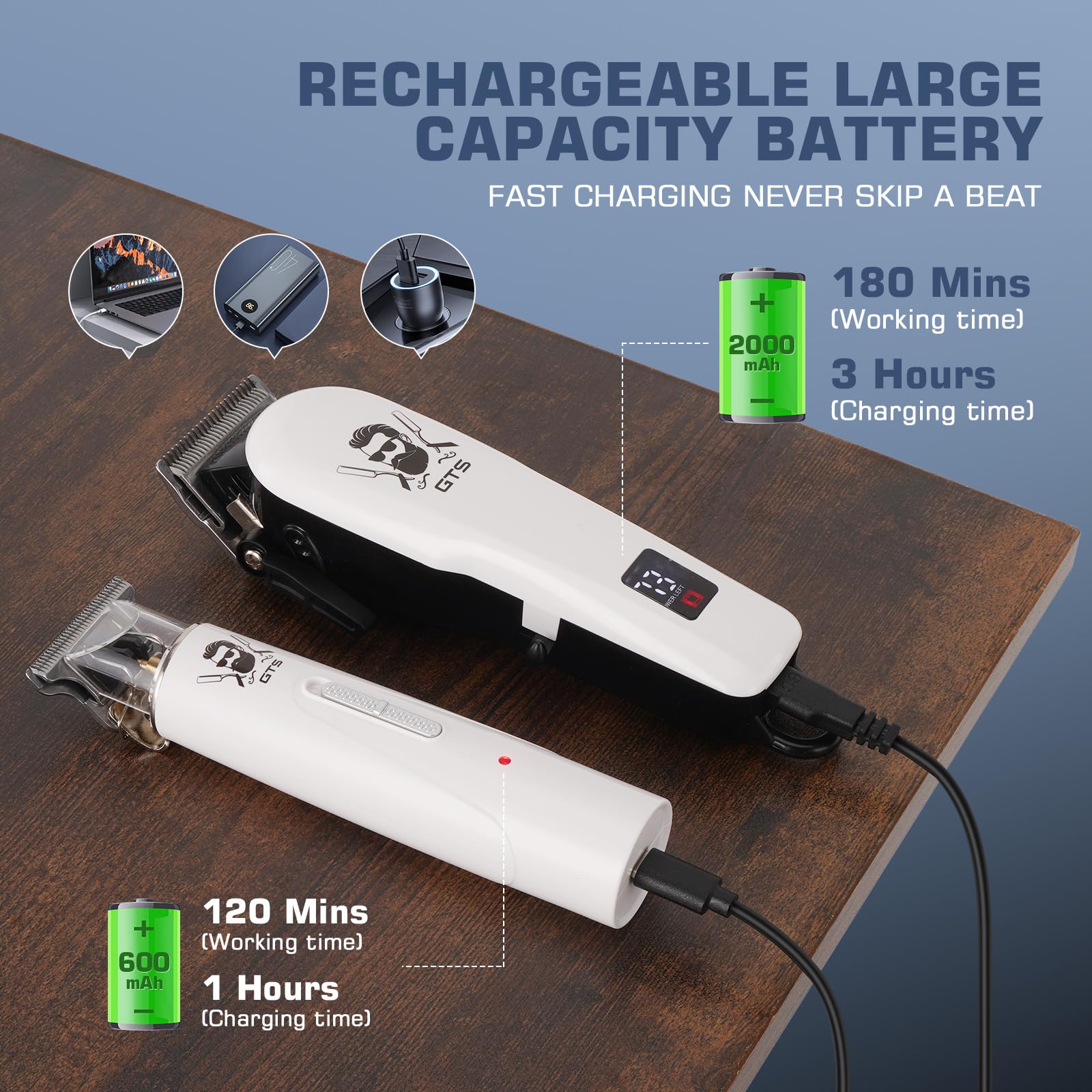 GTSPro Hair Clippers for Men, Clippers and Trimmers Set, Barber