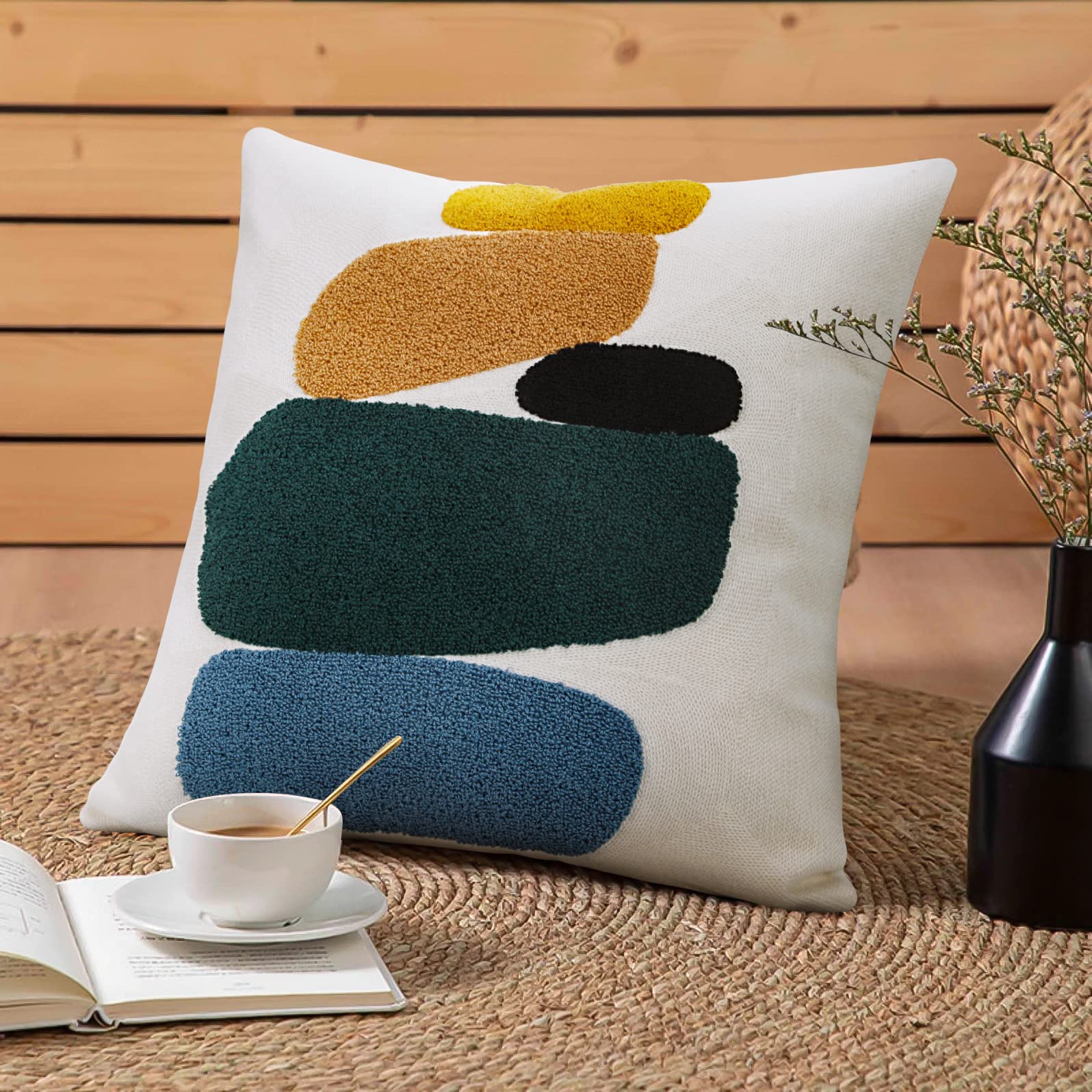 Britimes Set Of 4 Bohemian Throw Pillow Covers 18x18" - Mid Century Abstract Mountain & Tree Design For Sofa, Bed, Outdoor - View #6