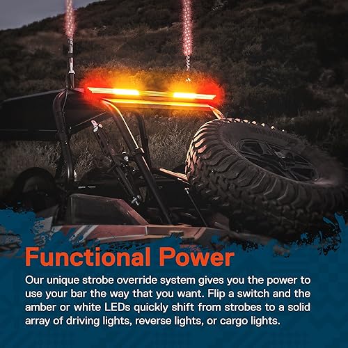 Miniatura 5 de Barra de luces LED de movimiento continuo de 35pulgadas para vehículos utilitarios todoterreno, 8modos de destellos, resistencia al agua IP67, luz