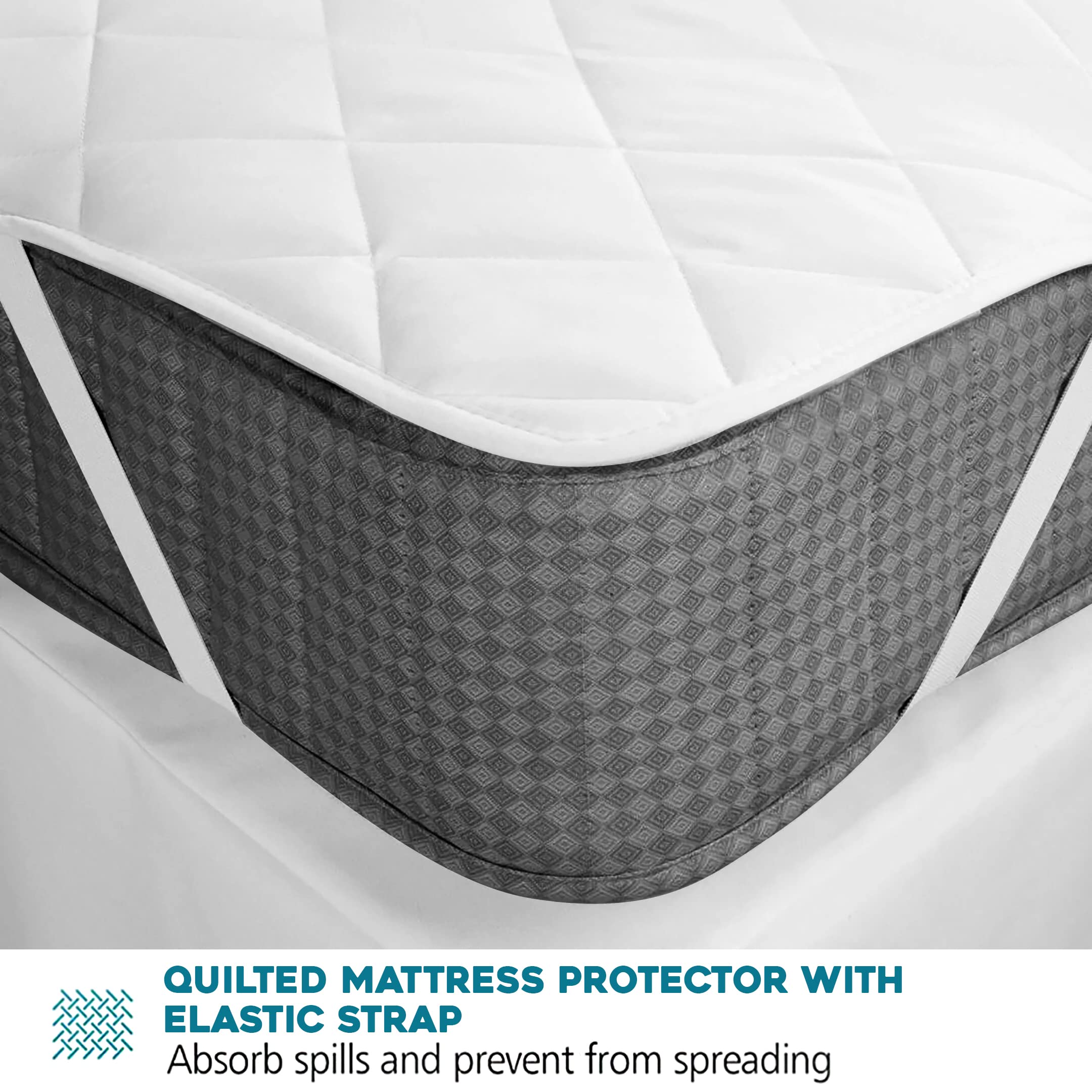 Coprimaterasso trapuntato, per letto singolo, 90 x 190 cm, traspirante, con cerniera, protezione personalizzabile, per letto matrimoniale/king size