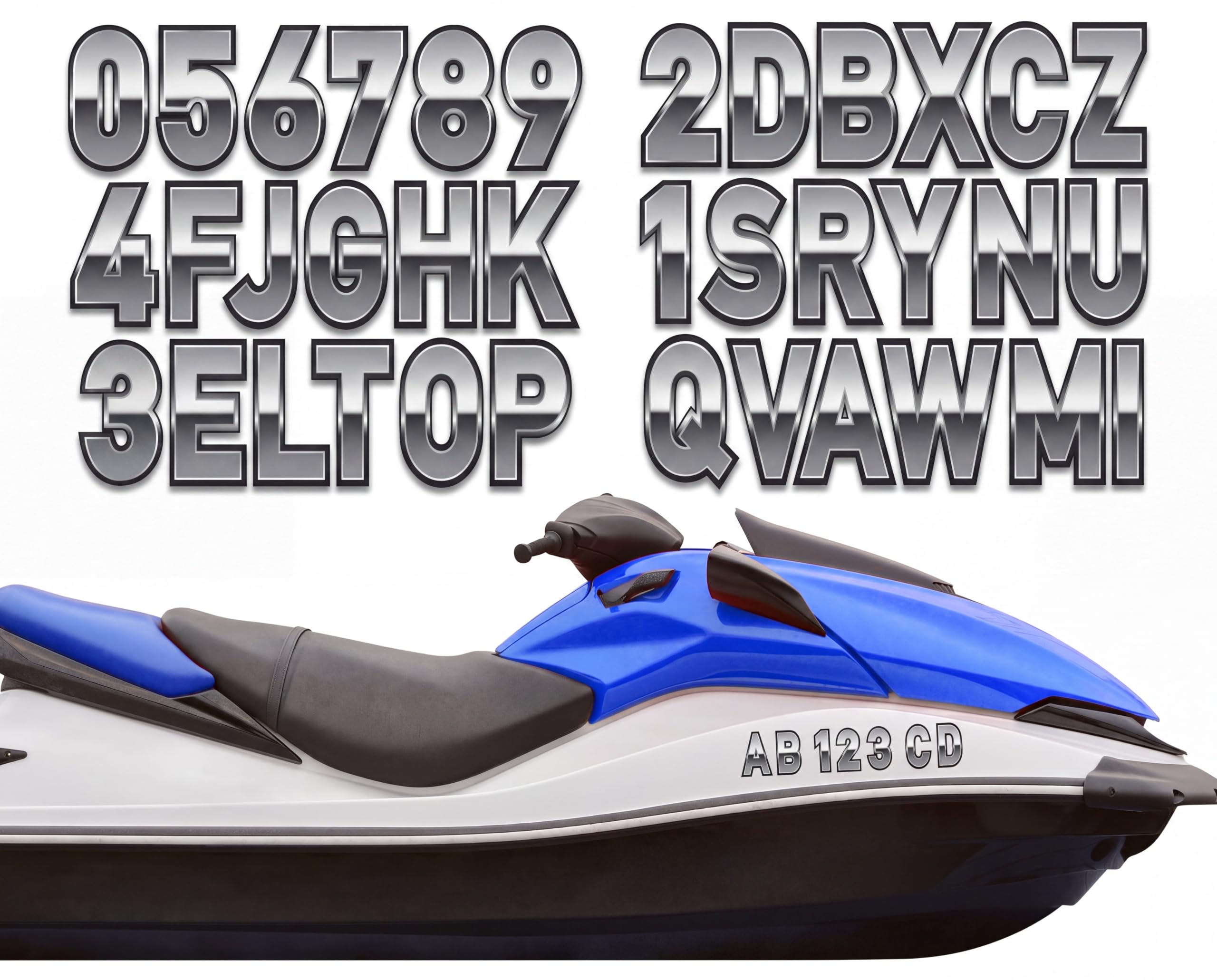 MotiMind 30 Pcs Boat Registration Waterproof Marine,Metal,Silver