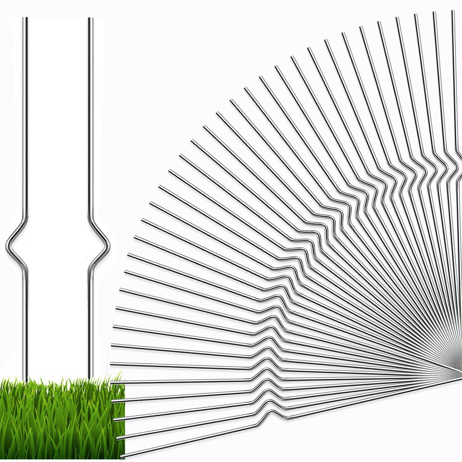 Heavy Duty Metal Wire Stakes for Garden Lawn Signs - 36 Pack 13'' Alternative to H Frame for Corrugated Plastic Yard Sign Holder