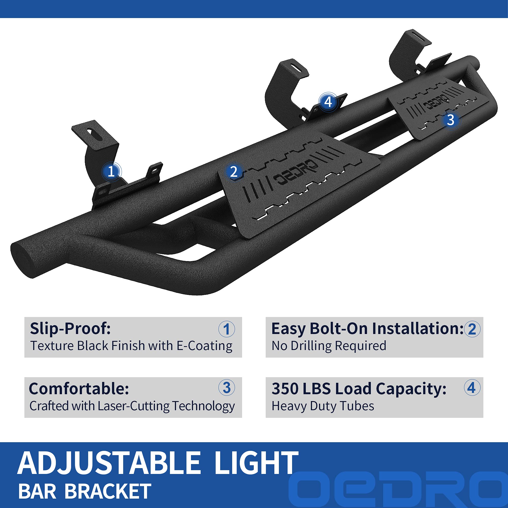 OEDRO 6.5'' Running Boards Compatible with 20182022 Jeep Wrangler JL