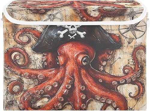 Miniatura 30 de Contenedores de almacenamiento plegables con tapas, cubos de almacenamiento de tela decorativos, organizadores de armario y cestas de Flores de