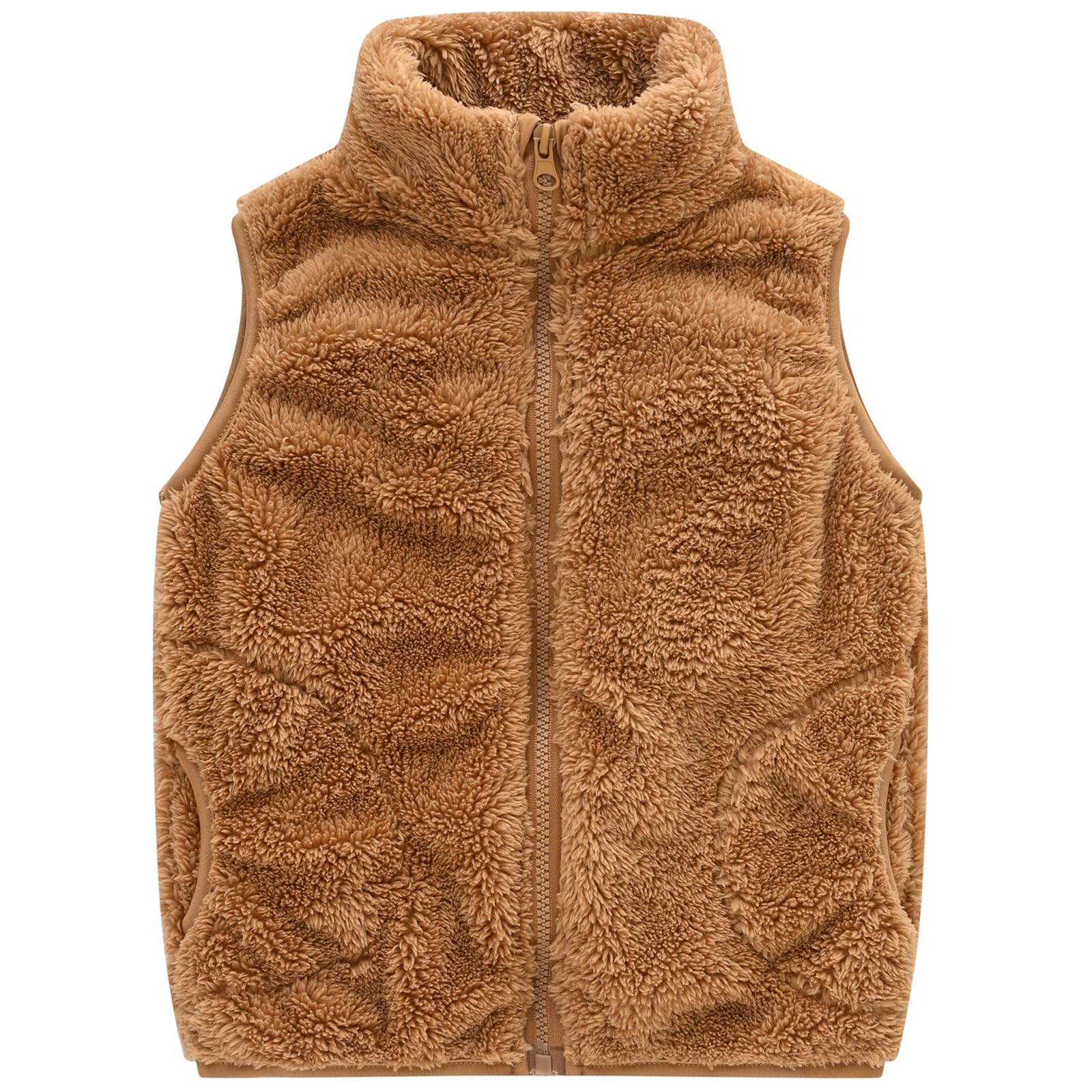 AIWUHE Toddler Boys Girls Fleece Vest Kids Polar Fleece Zipper Jacket Sleevless Fall Winter Warm Outerwear With Pockets 2-6Y