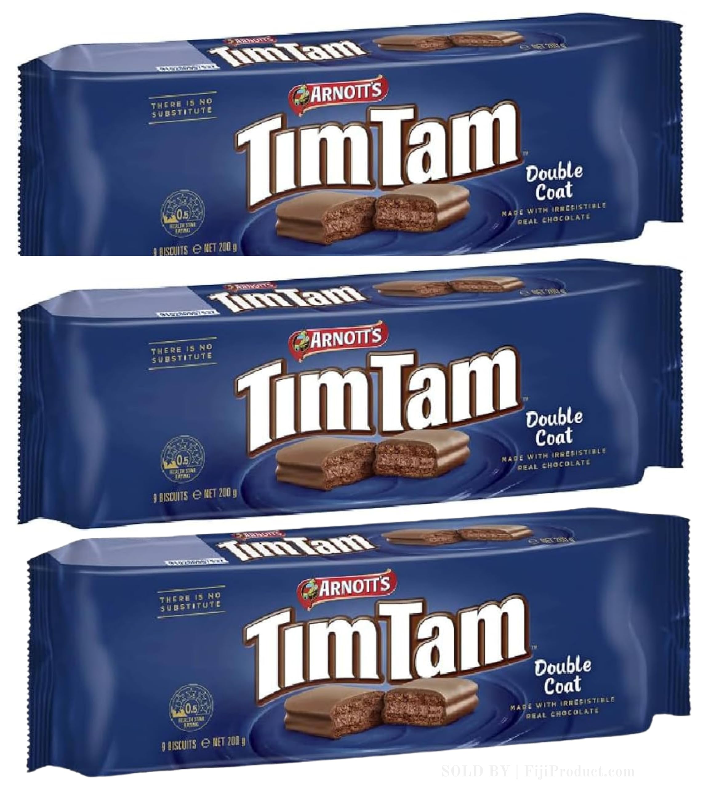 Double Coat Tim Tam (Pack of 3 x 200g EA) Imported From Australia... Chocolate Cookie Biscuits, Full Size