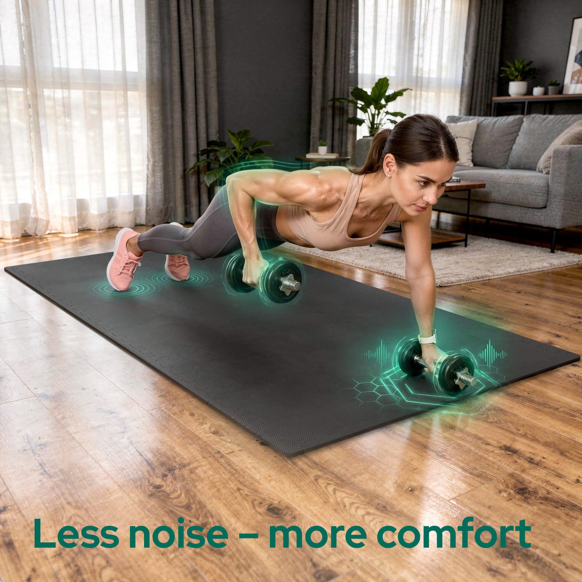 Arebos Eva 54-częściowy zestaw mat do puzzli | mata podłogowa ok. 5,9 m² wraz z krawędziami | mata do fitnessu, basenu i zabawy | maty treningowe sprzęt fitness | mata do fitnessu 32,5 × 32,5 x 1 cm