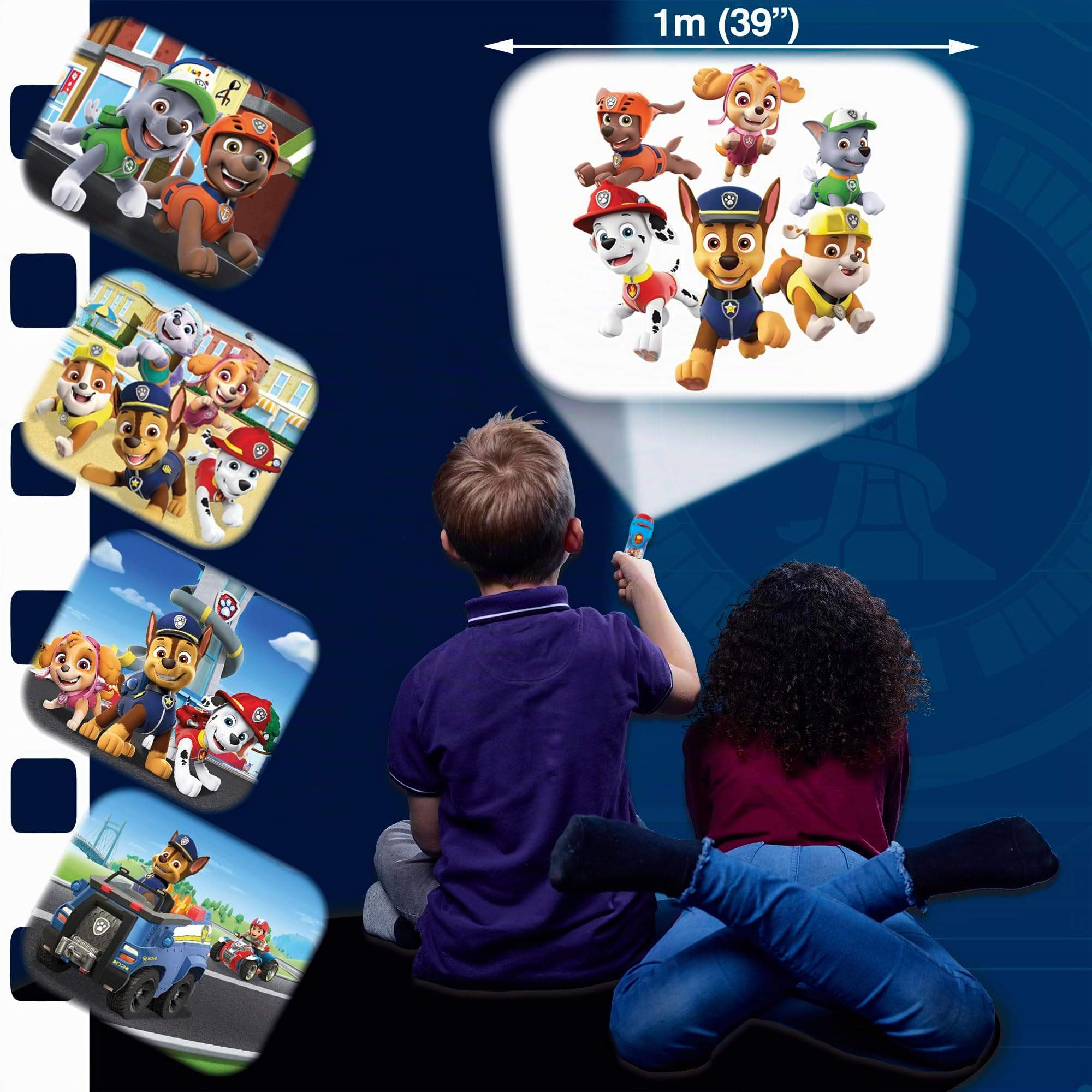 brainstorm Paw Patrol Torch & Projector Linterna y proyector, 4.3 x 1.4 Inches Ltd NIC1003