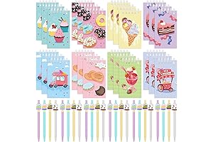 Ice Cream Party Favors: 48Pcs Mini Icecream Spiral Notepads Set Pens Pinata Fillers